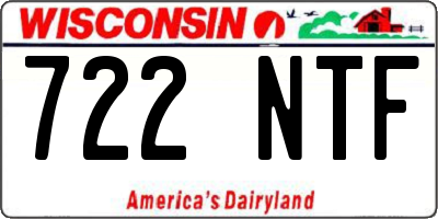 WI license plate 722NTF