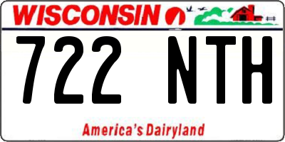WI license plate 722NTH