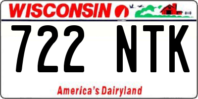 WI license plate 722NTK