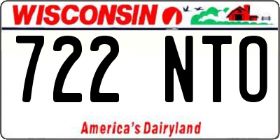 WI license plate 722NTO