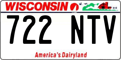WI license plate 722NTV