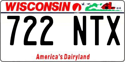 WI license plate 722NTX