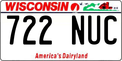 WI license plate 722NUC