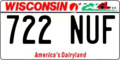 WI license plate 722NUF
