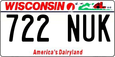 WI license plate 722NUK