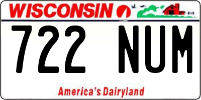 WI license plate 722NUM