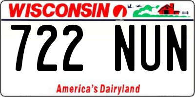 WI license plate 722NUN