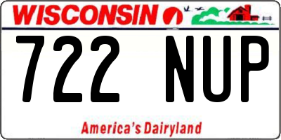 WI license plate 722NUP