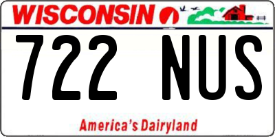 WI license plate 722NUS