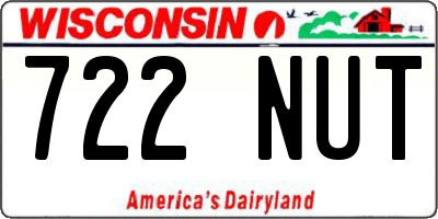 WI license plate 722NUT