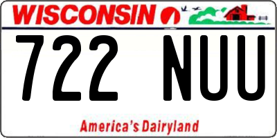 WI license plate 722NUU