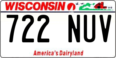 WI license plate 722NUV