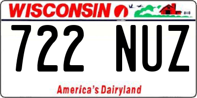 WI license plate 722NUZ