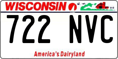 WI license plate 722NVC