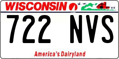 WI license plate 722NVS