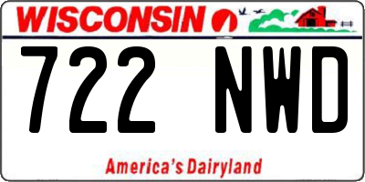 WI license plate 722NWD