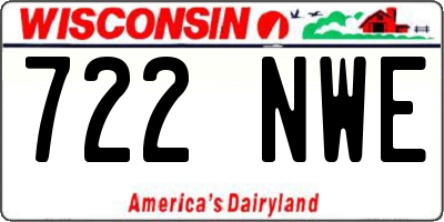 WI license plate 722NWE