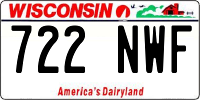 WI license plate 722NWF