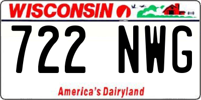 WI license plate 722NWG