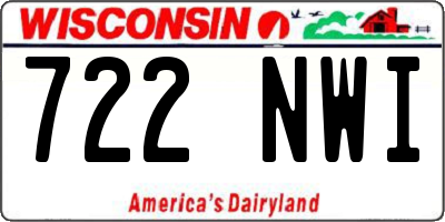 WI license plate 722NWI