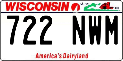 WI license plate 722NWM