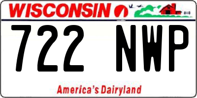 WI license plate 722NWP