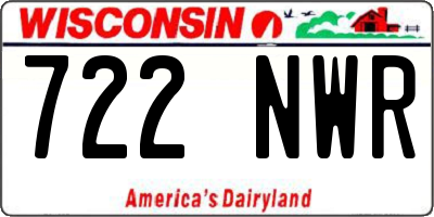 WI license plate 722NWR