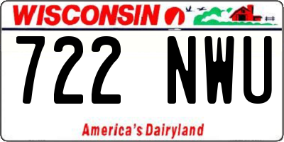 WI license plate 722NWU