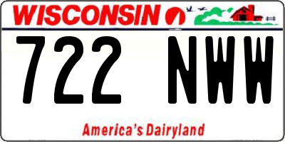 WI license plate 722NWW