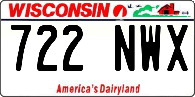 WI license plate 722NWX