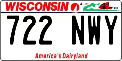 WI license plate 722NWY