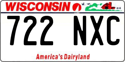 WI license plate 722NXC