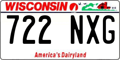 WI license plate 722NXG