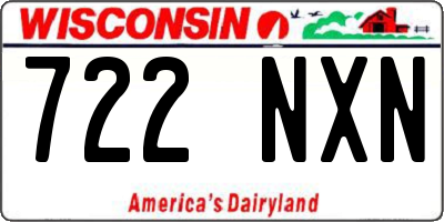 WI license plate 722NXN
