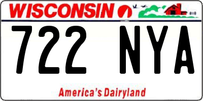 WI license plate 722NYA
