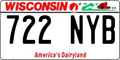 WI license plate 722NYB