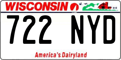 WI license plate 722NYD