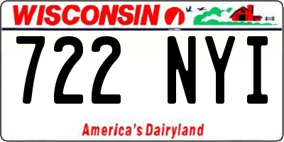 WI license plate 722NYI