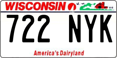 WI license plate 722NYK