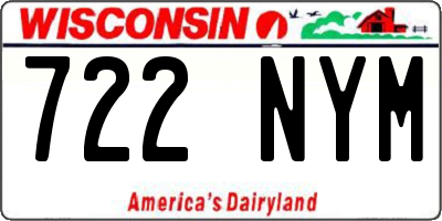 WI license plate 722NYM