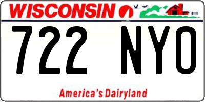 WI license plate 722NYO
