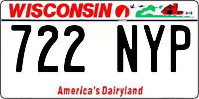 WI license plate 722NYP