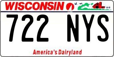 WI license plate 722NYS