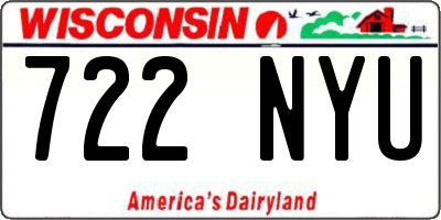 WI license plate 722NYU