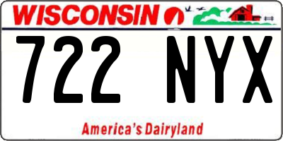 WI license plate 722NYX