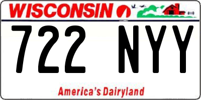 WI license plate 722NYY