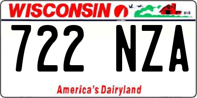 WI license plate 722NZA