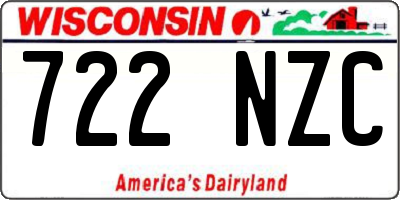 WI license plate 722NZC