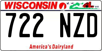 WI license plate 722NZD