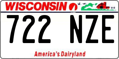 WI license plate 722NZE